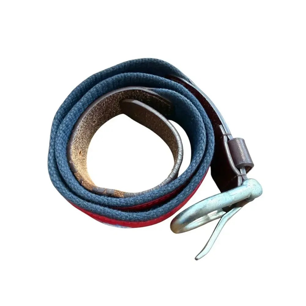 Southern Tide Belt Nautical Skipjack Fish Sz 32 Red Blue Ribbon Canvas Leather